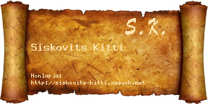 Siskovits Kitti névjegykártya