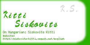 kitti siskovits business card